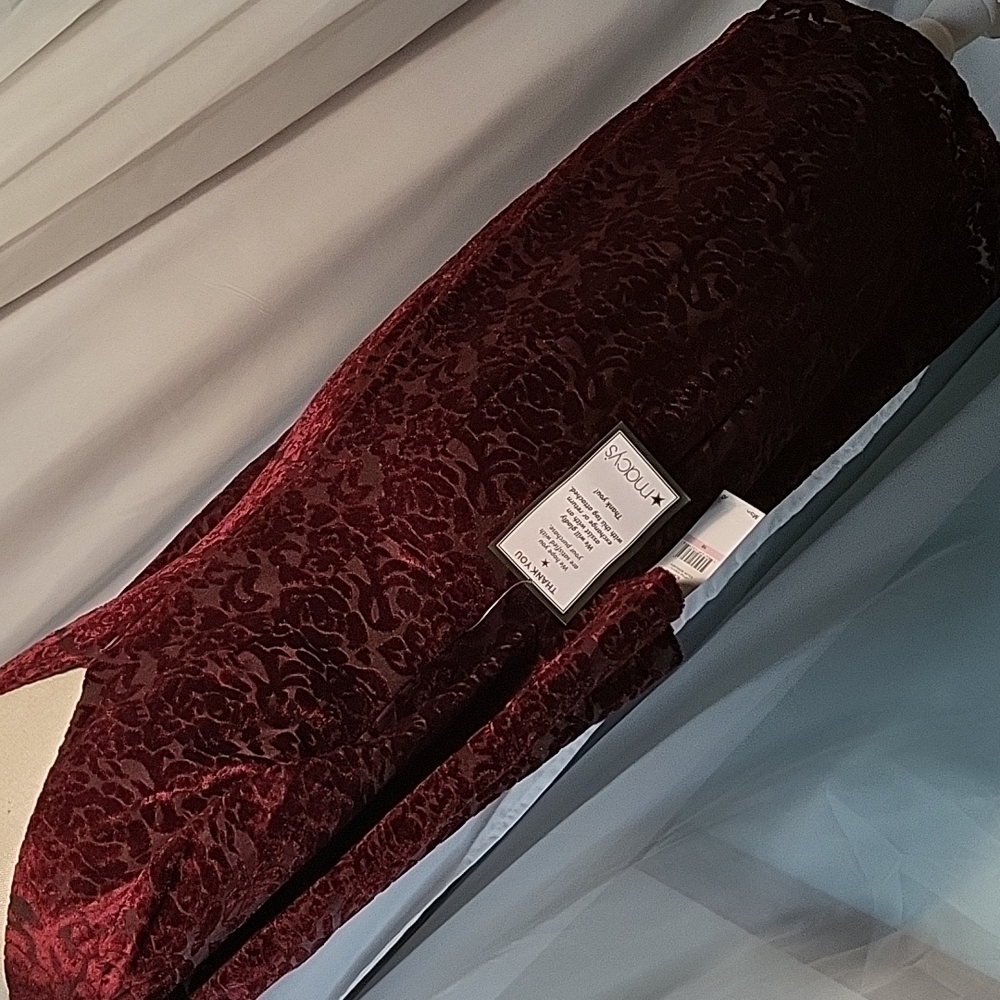 SLNY Deep Red Velvet Dress - Picture 4 of 7